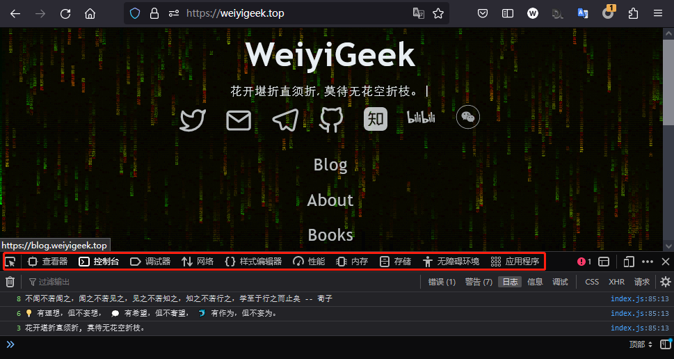 WeiyiGeek.火狐浏览器Web开发者工具图